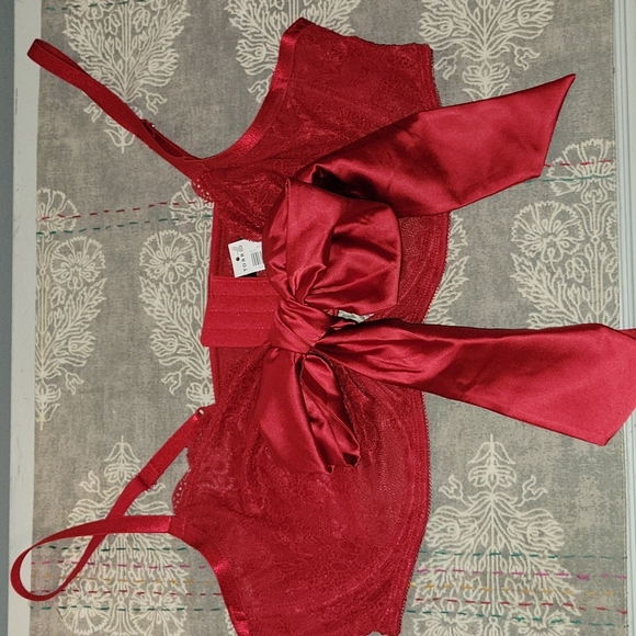 NWT | Torrid Red Bow Unlined Underwire Bra & Panty Lingerie Set | Size 1 - Picture 6 of 12